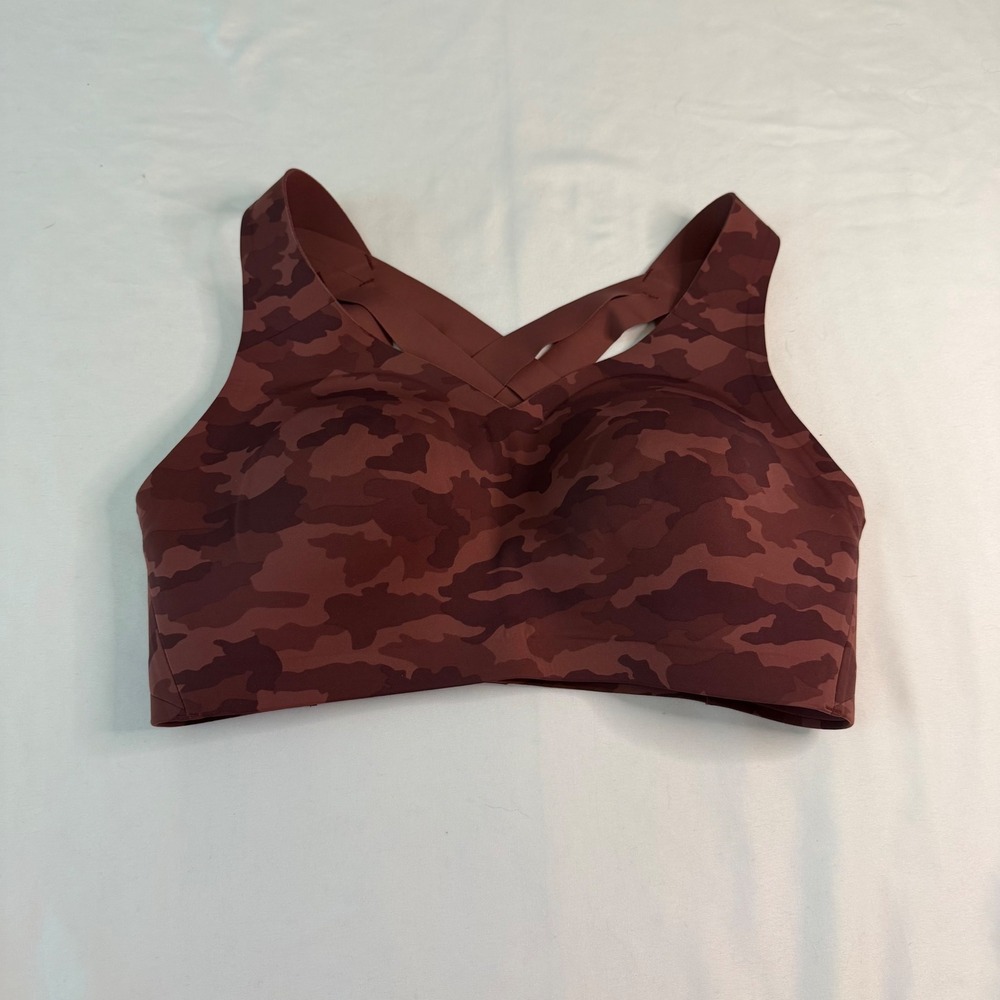 Lululemon AirSupport Bra High Support 34D Camo Brier Rose Multi Running Sports